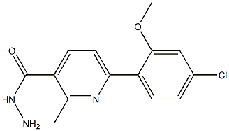 6-(4-CHLORO-2-METHOXYPHENYL)-2-METHYLPYRIDINE-3-CARBOHYDRAZIDE 结构式