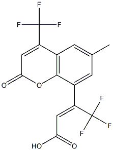 8-(E)-[2-CARBOXY-1-(TRIFLUOROMETHYL)ETHEN-1-YL]-6-METHYL-4-(TRIFLUOROMETHYL)COUMARIN 结构式