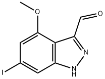 6-IODO-4-METHOXY-(1H)INDAZOLE-3-CARBOXALDEHYDE 结构式