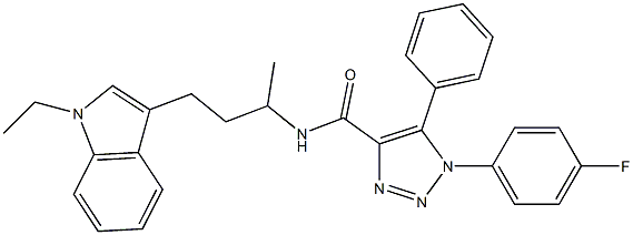 N-[3-(1-ETHYL-1H-INDOL-3-YL)-1-METHYLPROPYL]-1-(4-FLUOROPHENYL)-5-PHENYL-1H-1,2,3-TRIAZOLE-4-CARBOXAMIDE 结构式