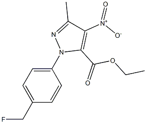 1-[(4-FLUOROMETHYL)PHENYL]-3-METHYL-4-NITRO-1H-PYRAZOLE-5-CARBOXYLIC ACID ETHYL ESTER 结构式