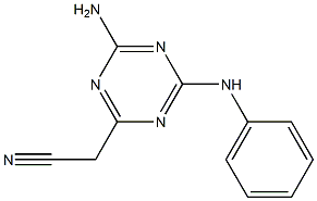 (4-Amino-6-anilino-1,3,5-triazin-2-yl)acetonitrile 结构式