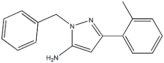 1-BENZYL-3-(2-METHYLPHENYL)-1H-PYRAZOL-5-AMINE 结构式