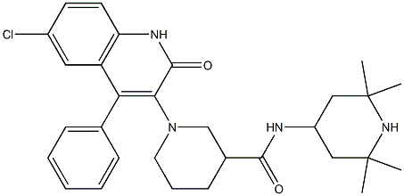 1-(6-CHLORO-2-OXO-4-PHENYL-1,2-DIHYDROQUINOLIN-3-YL)-N-(2,2,6,6-TETRAMETHYLPIPERIDIN-4-YL)PIPERIDINE-3-CARBOXAMIDE 结构式