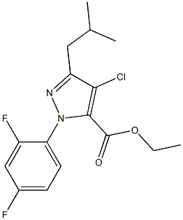 4-CHLORO-1-(2,4-DIFLUOROPHENYL)-3-(2-METHYLPROPYL)-1H-PYRAZOLE-5-CARBOXYLIC ACID ETHYL ESTER 结构式