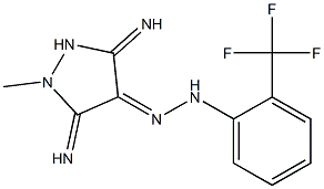 (4E)-3,5-DIIMINO-1-METHYLPYRAZOLIDIN-4-ONE [2-(TRIFLUOROMETHYL)PHENYL]HYDRAZONE 结构式