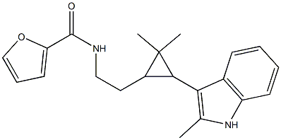 N-{2-[2,2-DIMETHYL-3-(2-METHYL-1H-INDOL-3-YL)CYCLOPROPYL]ETHYL}-2-FURAMIDE 结构式