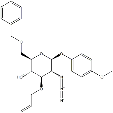 4-METHOXYPHENYL 3-O-ALLYL-2-AZIDO-6-O-BENZYL-2-DEOXY-BETA-D-GLUCOPYRANOSIDE 结构式