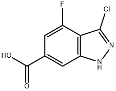 3-氯-4-氟-6-吲唑羧酸 结构式