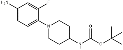 (1-(4-氨基-2-氟苯基)哌啶-4-基)氨基甲酸叔丁酯 结构式