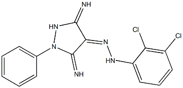 (4Z)-3,5-DIIMINO-1-PHENYLPYRAZOLIDIN-4-ONE (2,3-DICHLOROPHENYL)HYDRAZONE 结构式