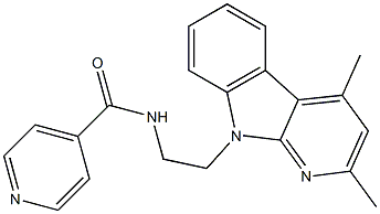 N-[2-(2,4-DIMETHYL-9H-PYRIDO[2,3-B]INDOL-9-YL)ETHYL]ISONICOTINAMIDE 结构式