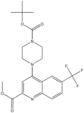 METHYL 4-(N-BOC PIPERAZINE)-6-TRIFLUOROMETHYL-QUINOLINE-2-CARBOXYLATE 结构式