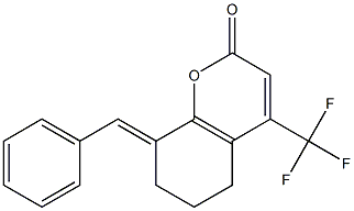 8-(E)-Benzylidene-5,6,7,8-tetrahydro-4-(trifluoromethyl)coumarin 结构式