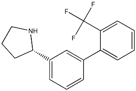 (2S)-2-(3-[2-(TRIFLUOROMETHYL)PHENYL]PHENYL)PYRROLIDINE 结构式