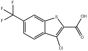 3-氯-6-(三氟甲基)-1-苯丙噻吩-2-羧酸 结构式