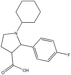 1-CYCLOHEXYL-2-(4-FLUOROPHENYL)PYRROLIDINE-3-CARBOXYLIC ACID 结构式