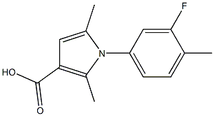 1-(3-FLUORO-4-METHYLPHENYL)-2,5-DIMETHYL-1H-PYRROLE-3-CARBOXYLIC ACID 结构式