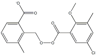 2-(5-CHLORO-2-METHOXY-3-METHYLBENZOYLPEROXYMETHYL)-3-METHYL-BENZOIC ACID ANION 结构式
