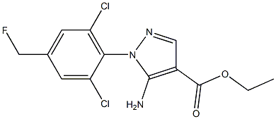 5-AMINO-1-[2,6-DICHLORO-4-(FLUOROMETHYL)PHENYL]-1H-PYRAZOLE-4-CARBOXYLIC ACID ETHYL ESTER 结构式