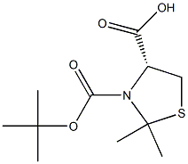 (R)-3-(TERT-BUTOXYCARBONYL)-2,2-DIMETHYLTHIAZOLIDINE-4-CARBOXYLIC ACID 结构式