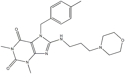 1,3-DIMETHYL-7-(4-METHYLBENZYL)-8-{[3-(4-MORPHOLINYL)PROPYL]AMINO}-3,7-DIHYDRO-1H-PURINE-2,6-DIONE 结构式