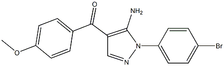 (5-Amino-1-(4-bromophenyl)-1H-pyrazol-4-yl)(4-methoxyphenyl)methanone 结构式