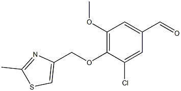 3-CHLORO-5-METHOXY-4-[(2-METHYL-1,3-THIAZOL-4-YL)METHOXY]BENZALDEHYDE 结构式