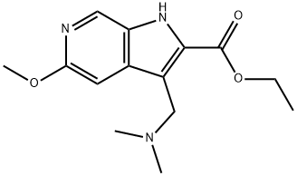 3-(二甲氨基)甲基-5-甲氧基-1氢-吡咯[2,3-C]吡啶-2-甲酸乙酯 结构式