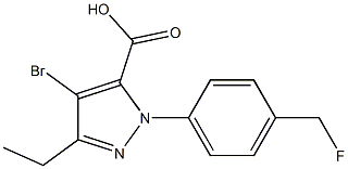 3-Ethyl-4-bromo-1-[(4-fluoromethyl)phenyl]-1H-pyrazole-5-carboxylic acid 结构式