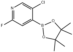 5-氯-2-氟-4-(4,4,5,5-四甲基-1,3,2-二氧杂环戊硼烷-2-基)吡啶 结构式