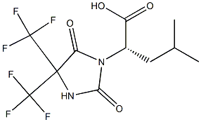 (2S)-2-[2,5-DIOXO-4,4-BIS(TRIFLUOROMETHYL)IMIDAZOLIDIN-1-YL]-4-METHYLPENTANOIC ACID 结构式