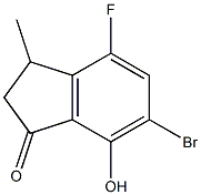 6-BROMO-4-FLUORO-7-HYDROXY-3-METHYLINDAN-1-ONE 结构式