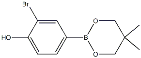 2-BROMO-4-(5,5-DIMETHYL-1,3,2-DIOXABORINAN-2-YL)PHENOL 结构式