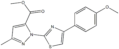 METHYL 1-[4-(4-METHOXYPHENYL)-1,3-THIAZOL-2-YL]-3-METHYL-1H-PYRAZOLE-5-CARBOXYLATE 结构式