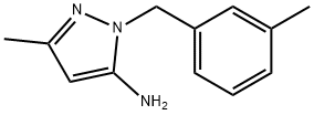 3-甲基-1-(3-甲基苄基)-1H-吡唑-5-胺 结构式