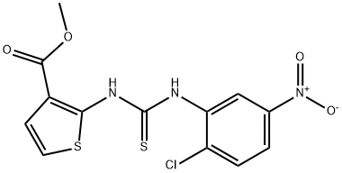 METHYL 2-((((2-CHLORO-5-NITROPHENYL)AMINO)THIOXOMETHYL)AMINO)THIOPHENE-3-CARBOXYLATE 结构式