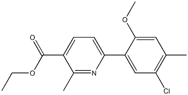 ETHYL 6-(5-CHLORO-2-METHOXY-4-METHYLPHENYL)-2-METHYLPYRIDINE-3-CARBOXYLATE 结构式