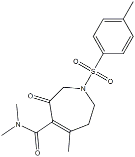 5-METHYL-3-OXO-1-(TOLUENE-4-SULFONYL)-2,3,6,7-TETRAHYDRO-1H-AZEPINE-4-CARBOXYLIC ACID DIMETHYLAMIDE 结构式