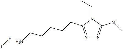 5-[4-ETHYL-5-(METHYLTHIO)-4H-1,2,4-TRIAZOL-3-YL]PENTAN-1-AMINE HYDROIODIDE 结构式
