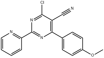 4-氯-6-(4-甲氧基苯基)-2-(2-吡啶基)-5-嘧啶甲腈 结构式