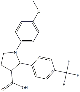 1-(4-METHOXYPHENYL)-2-(4-(TRIFLUOROMETHYL)PHENYL)PYRROLIDINE-3-CARBOXYLIC ACID 结构式