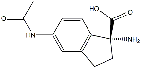 (1R)-5-(ACETYLAMINO)-1-AMINOINDANECARBOXYLIC ACID 结构式