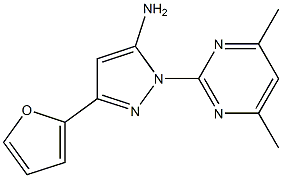 1-(4,6-DIMETHYLPYRIMIDIN-2-YL)-3-(2-FURYL)-1H-PYRAZOL-5-AMINE 结构式