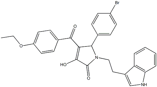 1-(2-(1H-Indol-3-yl)ethyl)-5-(4-bromophenyl)-4-(4-ethoxybenzoyl)-3-hydroxy-1H-pyrrol-2(5H)-one 结构式