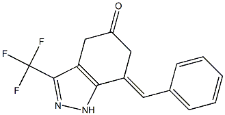 7-(E)-BENZYLIDENE-4,5,6,7-TETRAHYDRO-5-OXO-3-TRIFLUOROMETHYL-1H-INDAZOLE 结构式