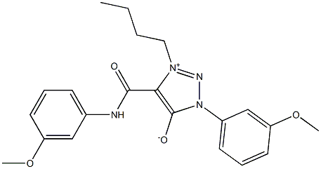 1-BUTYL-5-[(3-METHOXYANILINO)CARBONYL]-3-(3-METHOXYPHENYL)-3H-1,2,3-TRIAZOL-1-IUM-4-OLATE 结构式