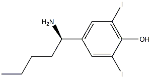 4-((1R)-1-AMINOPENTYL)-2,6-DIIODOPHENOL 结构式