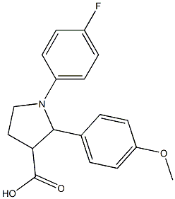 1-(4-FLUOROPHENYL)-2-(4-METHOXYPHENYL)PYRROLIDINE-3-CARBOXYLIC ACID 结构式