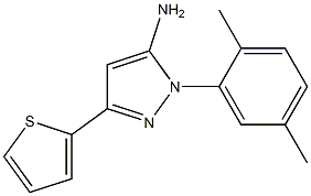 1-(2,5-DIMETHYLPHENYL)-3-THIEN-2-YL-1H-PYRAZOL-5-AMINE 结构式